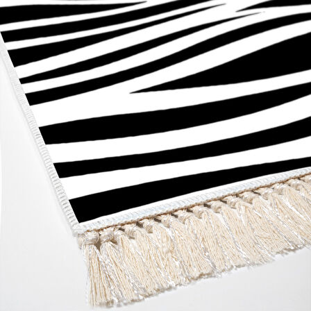 Alanur Yıldız Kaymaz Deri Tabanlı Saçaklı Dijital Halı