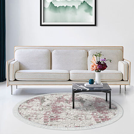 Alanur Star Pamuk Tabanlı Saçaklı Dijital Halı