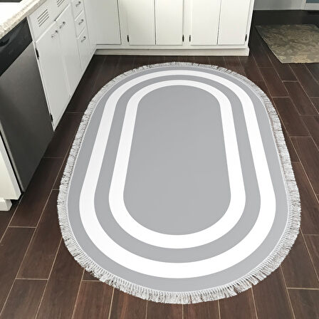 Eko Trend Djt Banyo Paspası Yıkanabilir Kaymaz Taban 2229M Oval Bordürlü