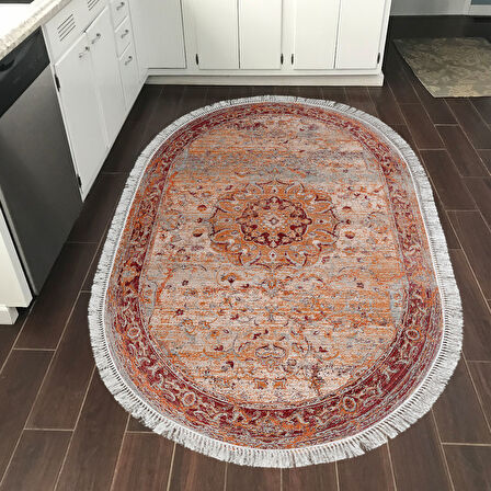 Eko Trend Djt Banyo Paspası Yıkanabilir Kaymaz Taban P1356 Oval Vintage