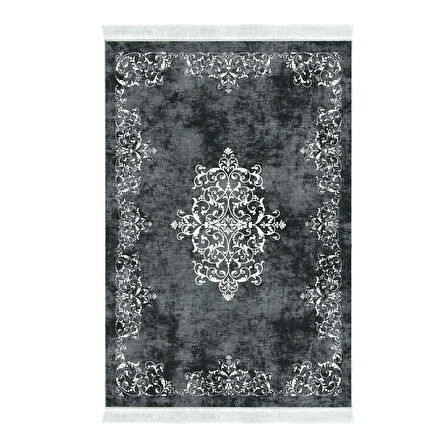 Alanur Star Kaymaz Pamuk Tabanlı Saçaklı Dijital Halı