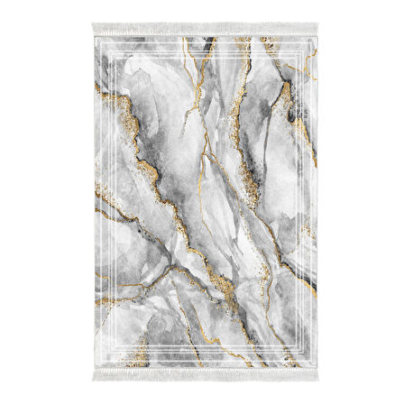 Alanur Star Pamuk Tabanlı Saçaklı Dijital Halı