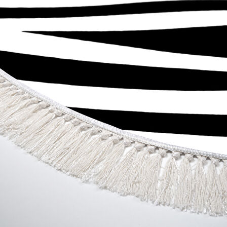 Alanur Yıldız Kaymaz Deri Tabanlı Saçaklı Dijital Halı Oval