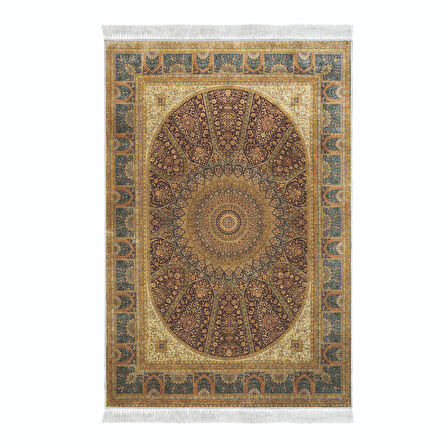 Alanur Yıldız Kaymaz Deri Tabanlı Saçaklı Dijital Halı