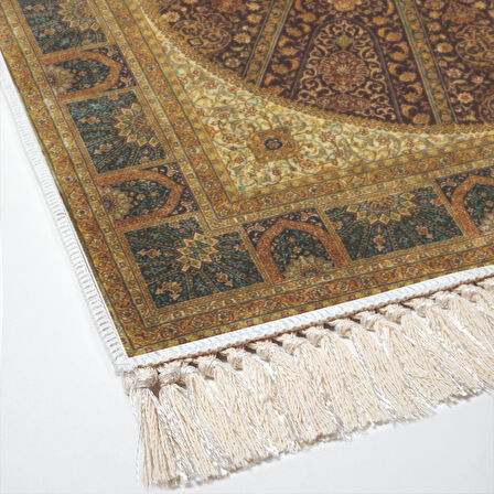 Alanur Yıldız Kaymaz Deri Tabanlı Saçaklı Dijital Halı