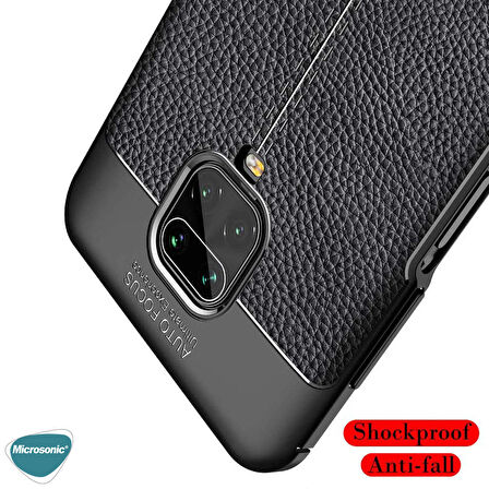 Microsonic Xiaomi Redmi Note 9 Pro Max Kılıf Deri Dokulu Silikon Kırmızı