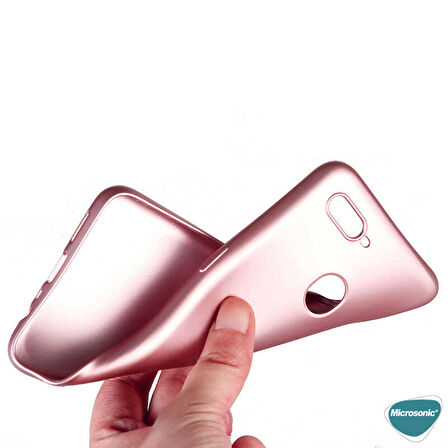 Microsonic Matte Silicone Oppo AX7 Kılıf Rose Gold