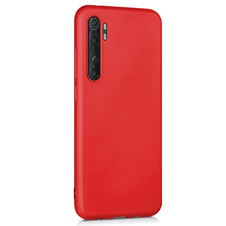 Microsonic Matte Silicone Xiaomi Mi Note 10 Lite Kılıf Kırmızı