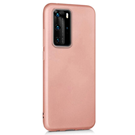 Microsonic Matte Silicone Huawei P40 Pro Kılıf Rose Gold