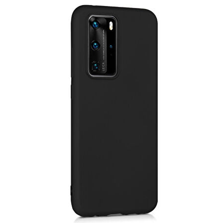 Microsonic Matte Silicone Huawei P40 Pro Kılıf Siyah