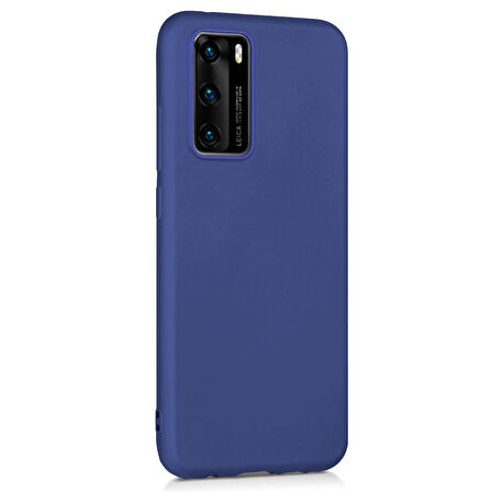 Microsonic Matte Silicone Huawei P40 Kılıf Lacivert