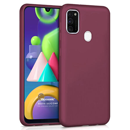 Microsonic Matte Silicone Samsung Galaxy M21 Kılıf Mor