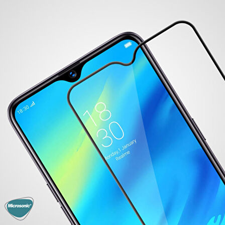 Microsonic Oppo A31 Tam Kaplayan Temperli Cam Ekran Koruyucu Siyah