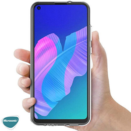 Microsonic Huawei P40 Lite E Kılıf 6 tarafı tam full koruma 360 Clear Soft Şeffaf