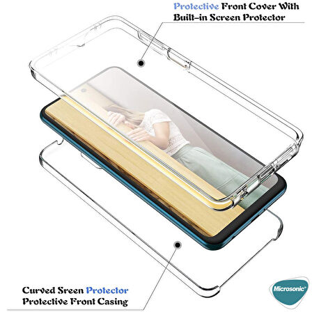 Microsonic Xiaomi Redmi Note 9S Kılıf 6 tarafı tam full koruma 360 Clear Soft Şeffaf