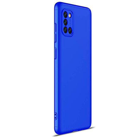 Microsonic Samsung Galaxy A31 Kılıf Double Dip 360 Protective Mavi