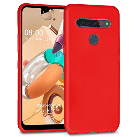 Microsonic Matte Silicone LG K41S Kılıf Kırmızı
