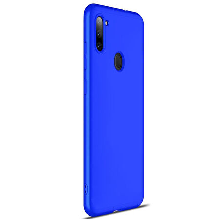 Microsonic Samsung Galaxy A11 Kılıf Double Dip 360 Protective Mavi