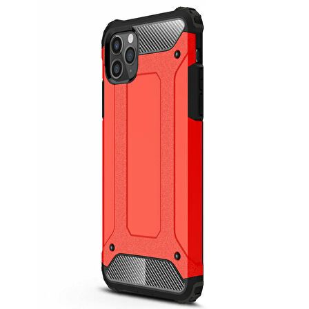 Microsonic Apple iPhone 12 Pro Kılıf Rugged Armor Kırmızı