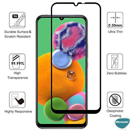 Microsonic Xiaomi Mi 10 Lite Tam Kaplayan Temperli Cam Ekran Koruyucu Siyah