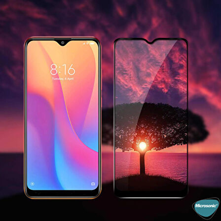 Microsonic Xiaomi Redmi 9C Tam Kaplayan Temperli Cam Ekran Koruyucu Siyah