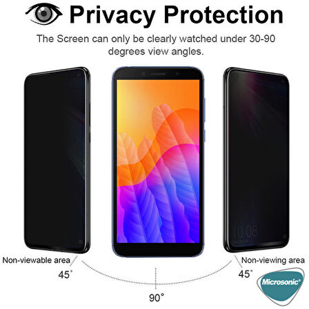 Microsonic Huawei Honor 9S Privacy 5D Gizlilik Filtreli Cam Ekran Koruyucu Siyah