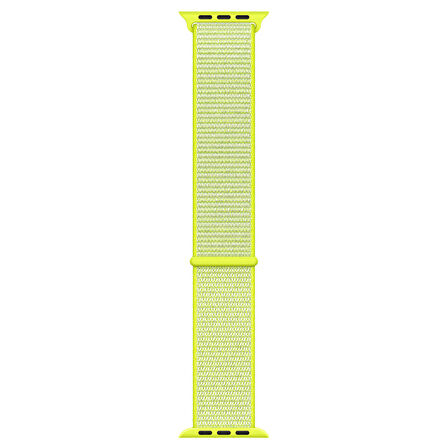 Microsonic Apple Watch Series 6 40mm Hasırlı Kordon Woven Sport Loop Sarı