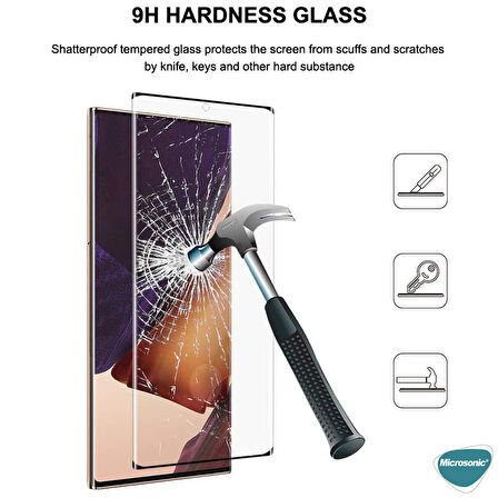 Microsonic Samsung Galaxy Note 20 Ultra Tam Kaplayan Temperli Cam Ekran Koruyucu Siyah