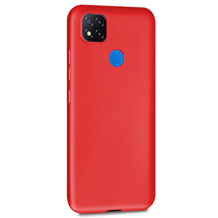 Microsonic Matte Silicone Xiaomi Redmi 9C Kılıf Kırmızı