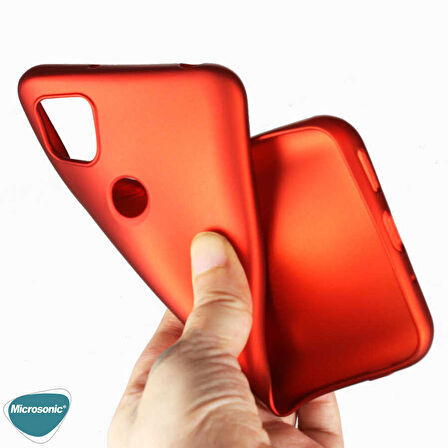 Microsonic Matte Silicone Xiaomi Redmi 9C Kılıf Kırmızı
