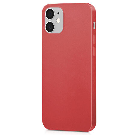 Microsonic Matte Silicone Apple iPhone 12 Mini Kılıf Kırmızı