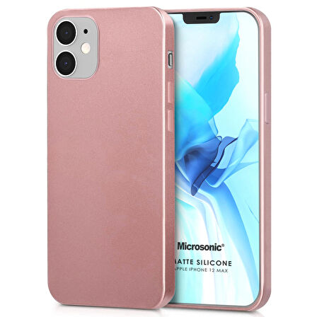 Microsonic Matte Silicone Apple iPhone 12 Mini Kılıf Rose Gold