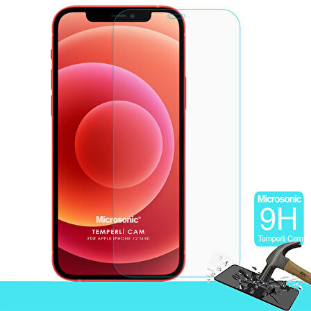 Microsonic Apple Uyumlu iPhone 12 Mini Tempered Glass Screen Protector