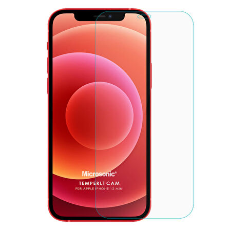 Microsonic Apple Uyumlu iPhone 12 Mini Tempered Glass Screen Protector