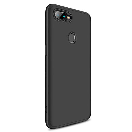 Microsonic Oppo A12 Kılıf Double Dip 360 Protective Siyah