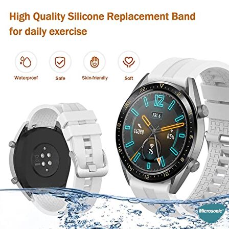 Microsonic Huawei Watch GT Active Kordon, Silicone RapidBands Beyaz
