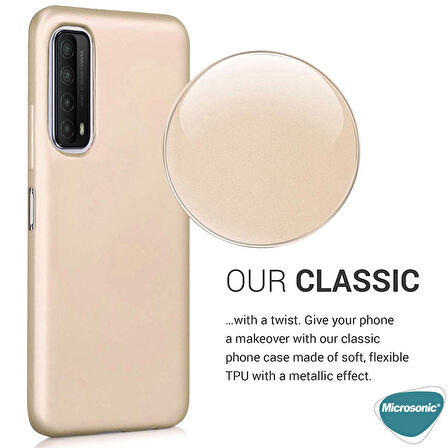 Microsonic Matte Silicone Huawei P Smart 2021 Kılıf Gold
