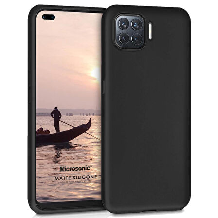 Microsonic Matte Silicone Oppo Reno 4 Lite Kılıf Siyah