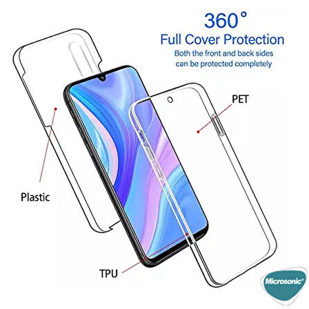 Microsonic Huawei Y8P Kılıf 6 Tarafı Tam Full Koruma 360 Clear Soft Şeffaf