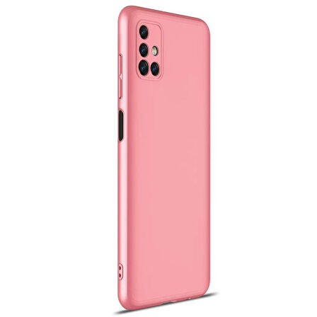 Microsonic Samsung Galaxy M51 Kılıf Double Dip 360 Protective Rose Gold