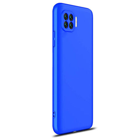 Microsonic Oppo Reno 4 Lite Kılıf Double Dip 360 Protective Mavi