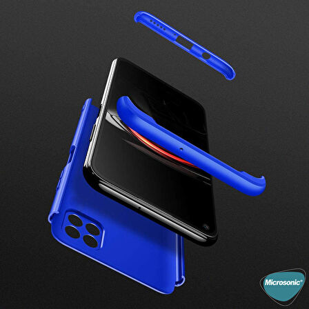 Microsonic Oppo Reno 4 Lite Kılıf Double Dip 360 Protective Mavi