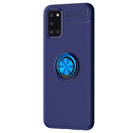 Microsonic Samsung Galaxy A31 Kılıf Kickstand Ring Holder Lacivert