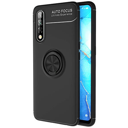 Microsonic Oppo A31 Kılıf Kickstand Ring Holder Siyah