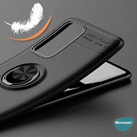 Microsonic Samsung Galaxy S20 Ultra Kılıf Kickstand Ring Holder Siyah