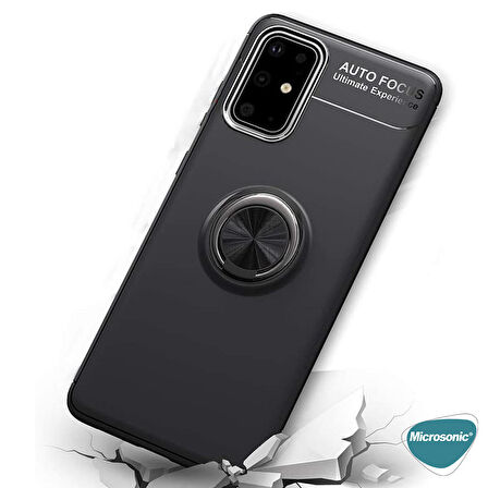 Microsonic Samsung Galaxy S20 Plus Kılıf Kickstand Ring Holder Lacivert