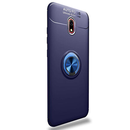 Microsonic Xiaomi Redmi 8A Kılıf Kickstand Ring Holder Lacivert