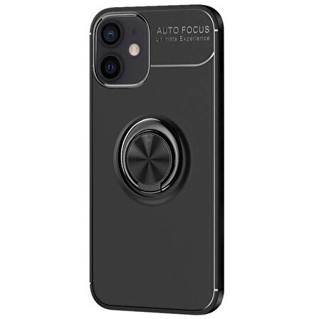 Microsonic Apple iPhone 11 Kılıf Kickstand Ring Holder Siyah