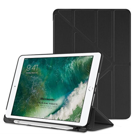 Microsonic Apple iPad 9.7 2018 Kılıf (A1893-A1954) Origami Pencil Siyah