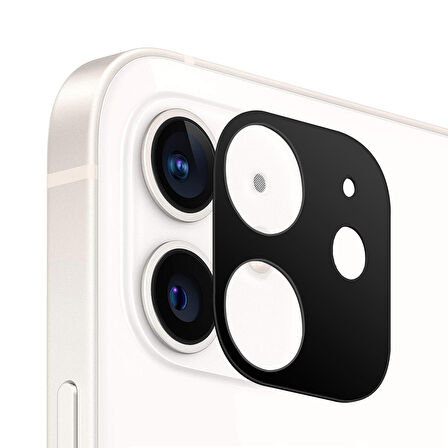 Microsonic Apple Uyumlu iPhone 12 Kamera Lens Koruma Camı V2 Siyah